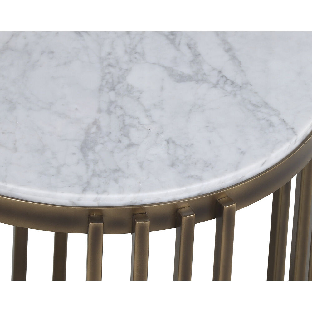 Naxos 22.5 X 22 inch White / Rustic Bronze Side Table